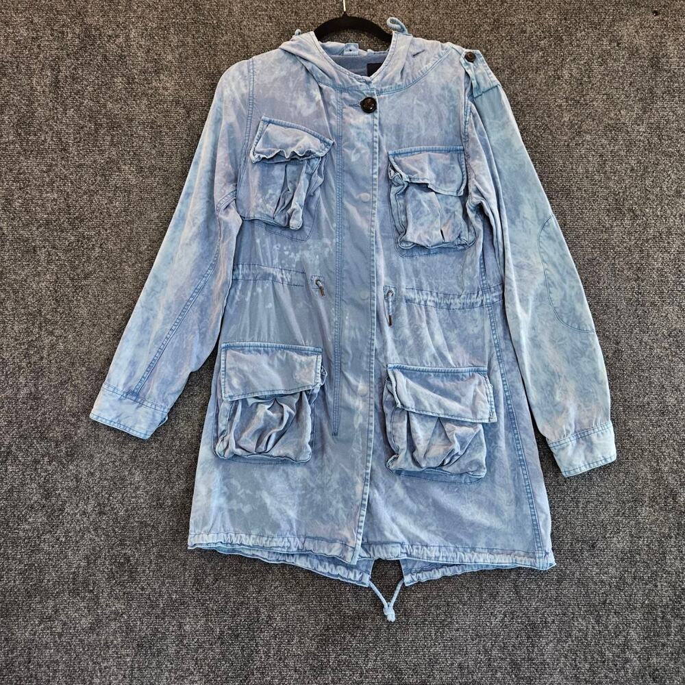 Maison Scotch Amsterdams Blauw Blue Hooded Utility Parka Jacket Cargo Coat S